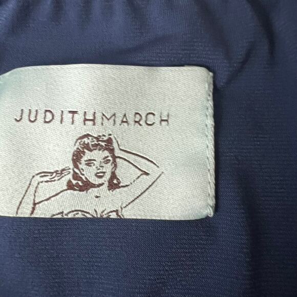 Judith March Strapless Floral Dress Blue Orange Women Size Medium - Picture 6 of 7